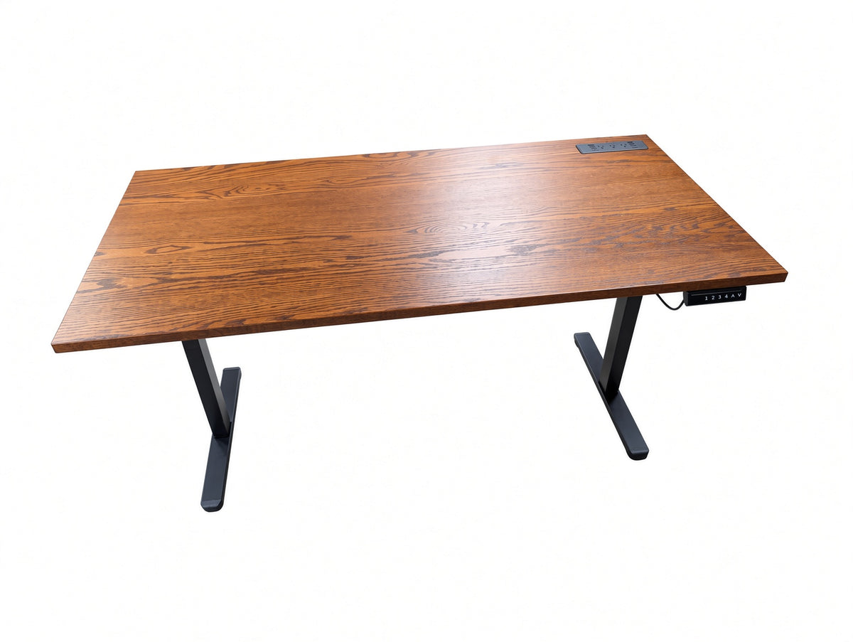 Red Oak Electric Ergonomic Desk