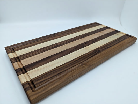 Striped Walnut & Maple Cutting Board