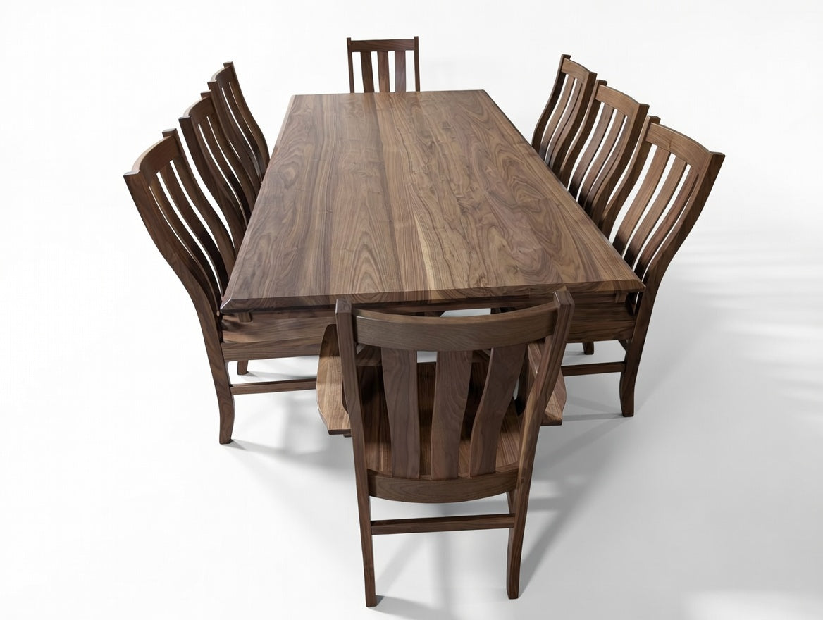 Walnut Table and Chair Set