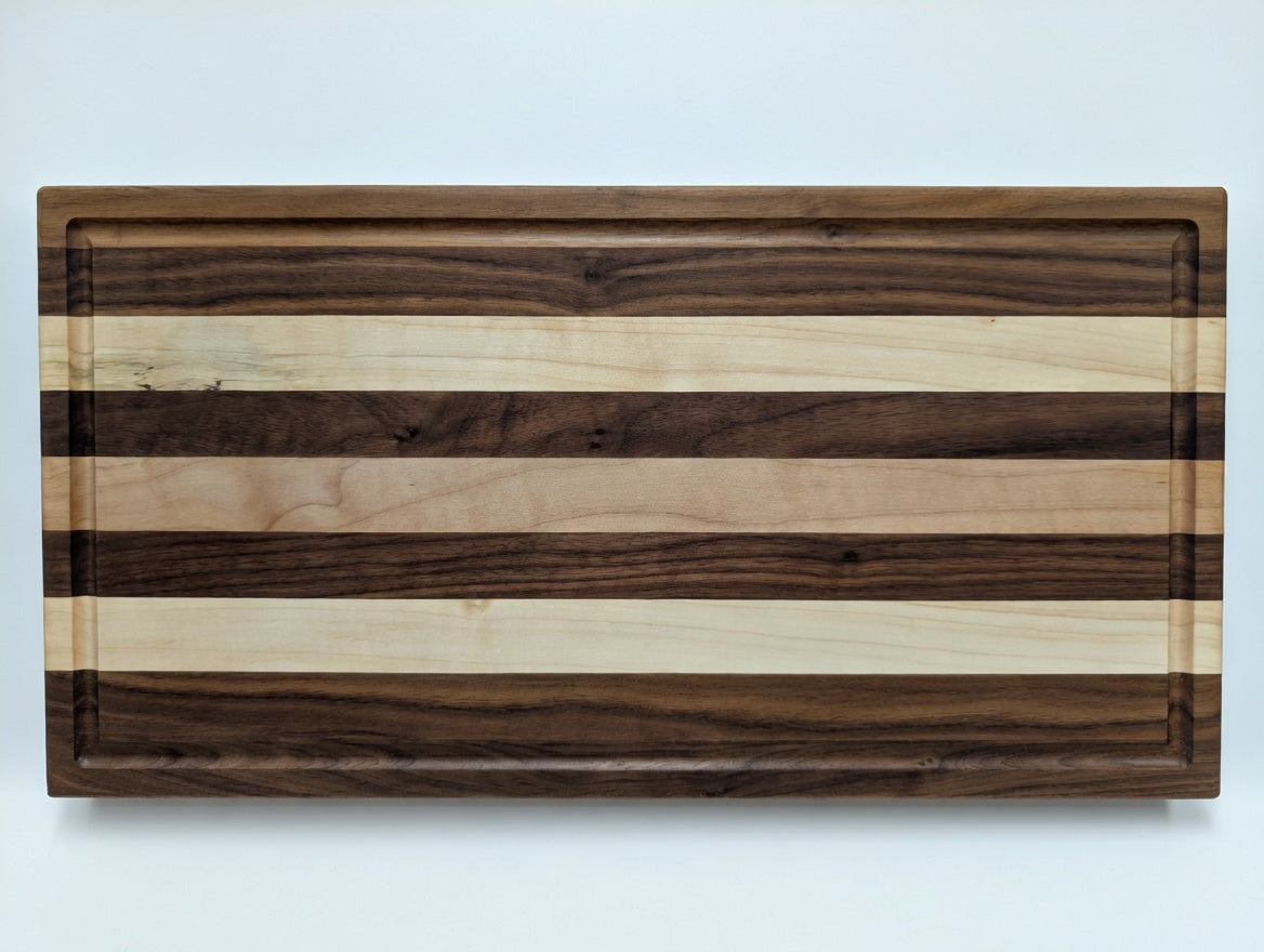 Striped Walnut & Maple Cutting Board