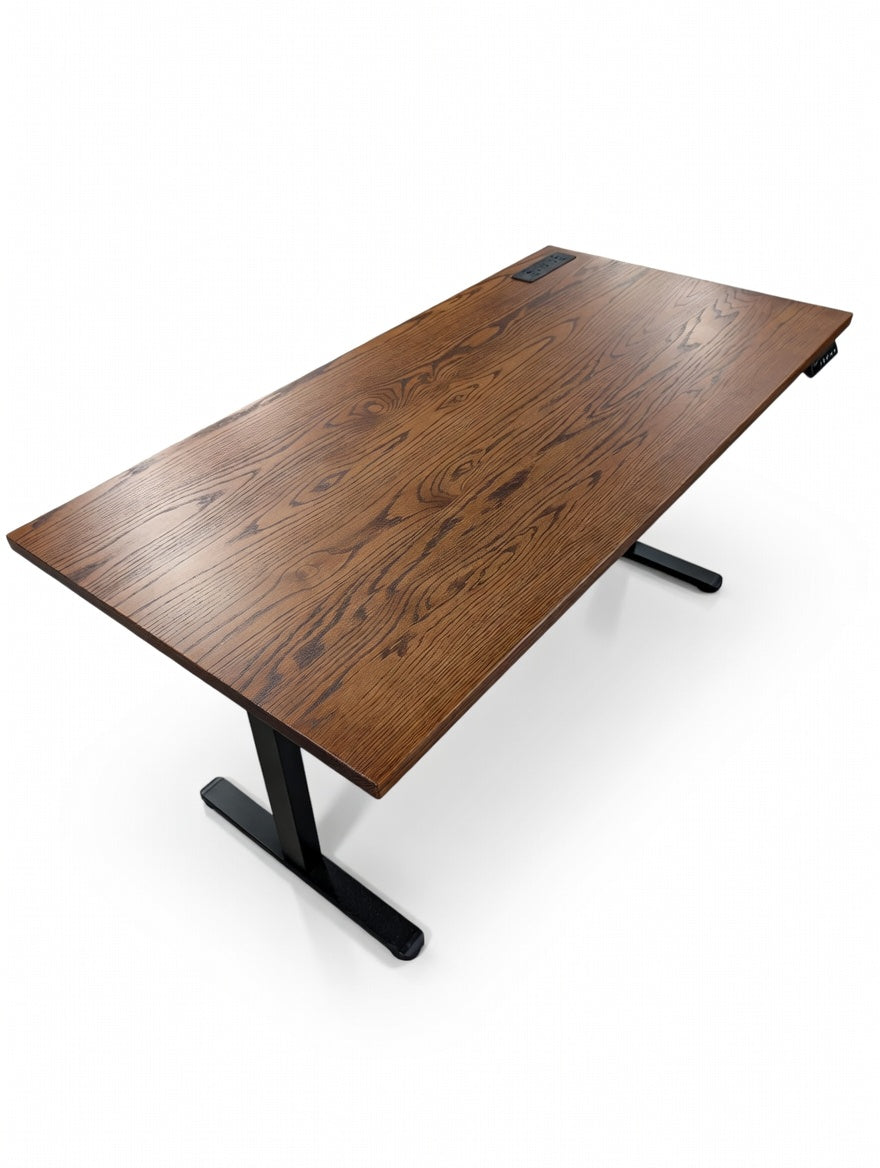 Red Oak Electric Ergonomic Desk