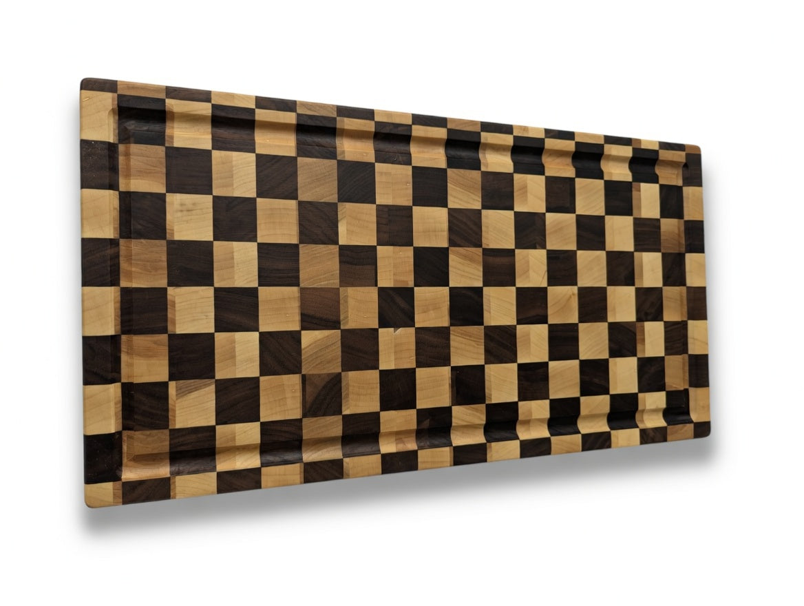 Walnut and Maple Checkerboard End Grain Cutting Board