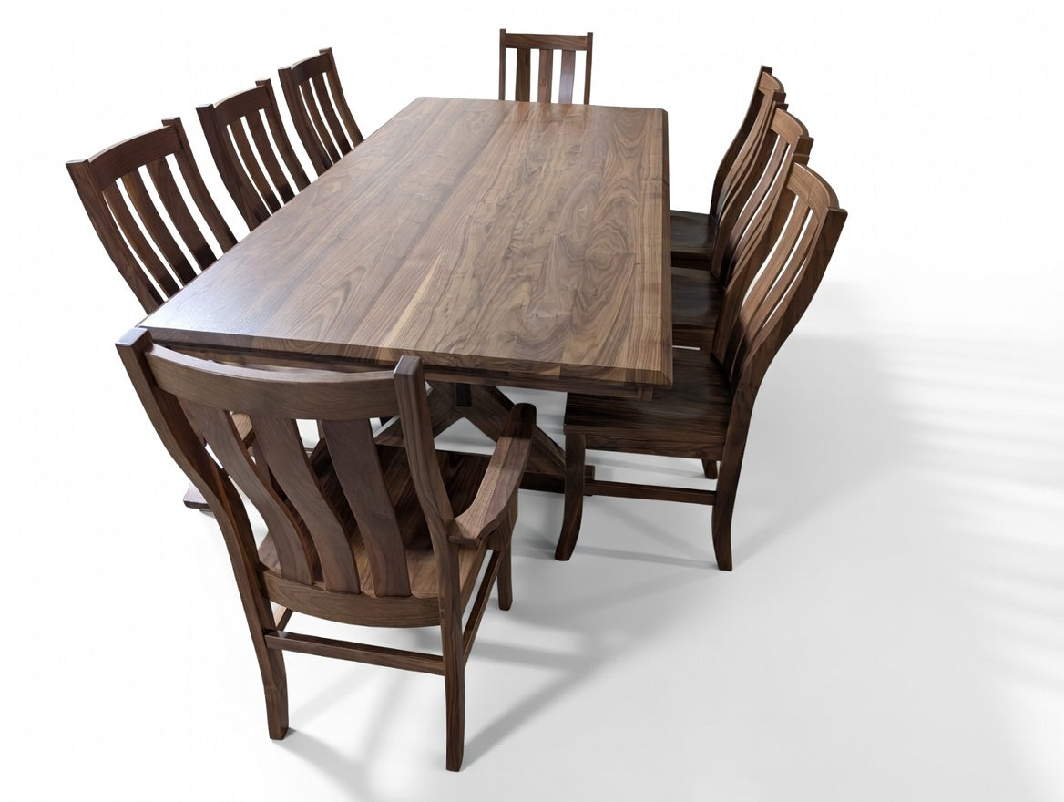 Walnut Table and Chair Set