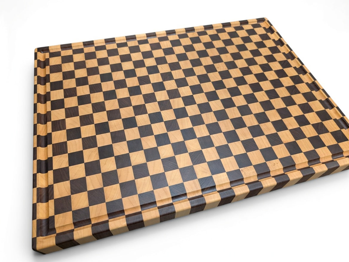 Walnut and Maple Checkerboard End Grain Cutting Board