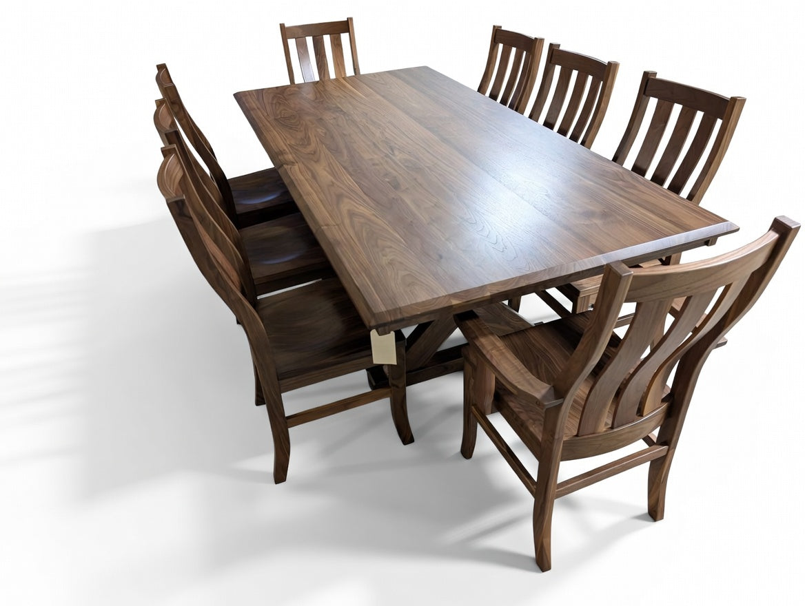 Walnut Table and Chair Set