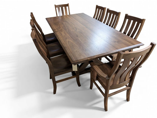 Walnut Table and Chair Set