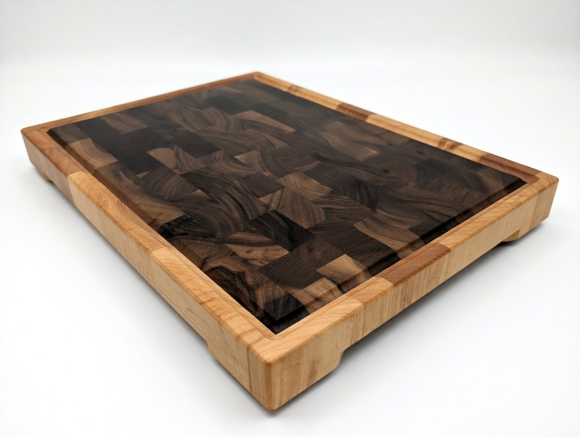 Walnut Endgrain Cutting Board with Maple Border