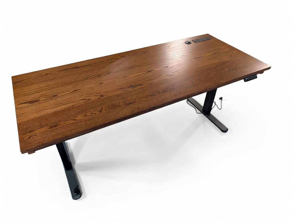 Red Oak Electric Ergonomic Desk