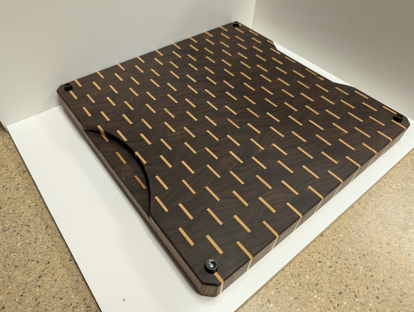 Striped Walnut and Maple Endgrain Cutting Board