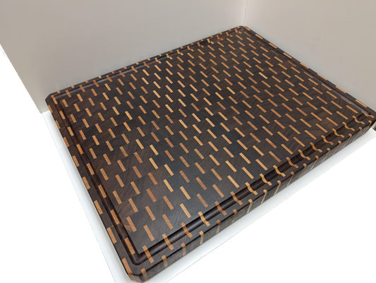 Striped Walnut and Maple Endgrain Cutting Board