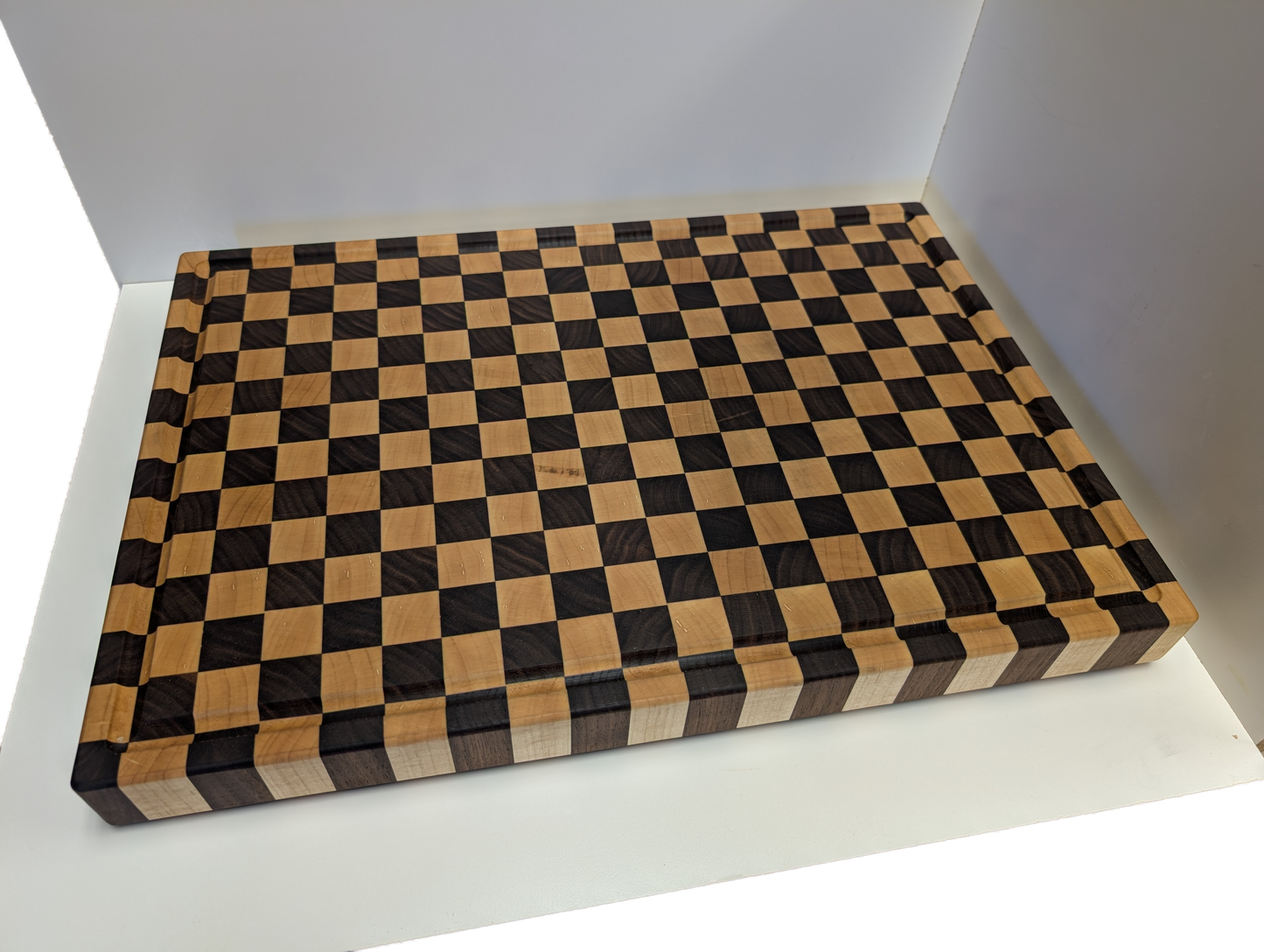 Walnut and Maple Checkerboard End Grain Cutting Board