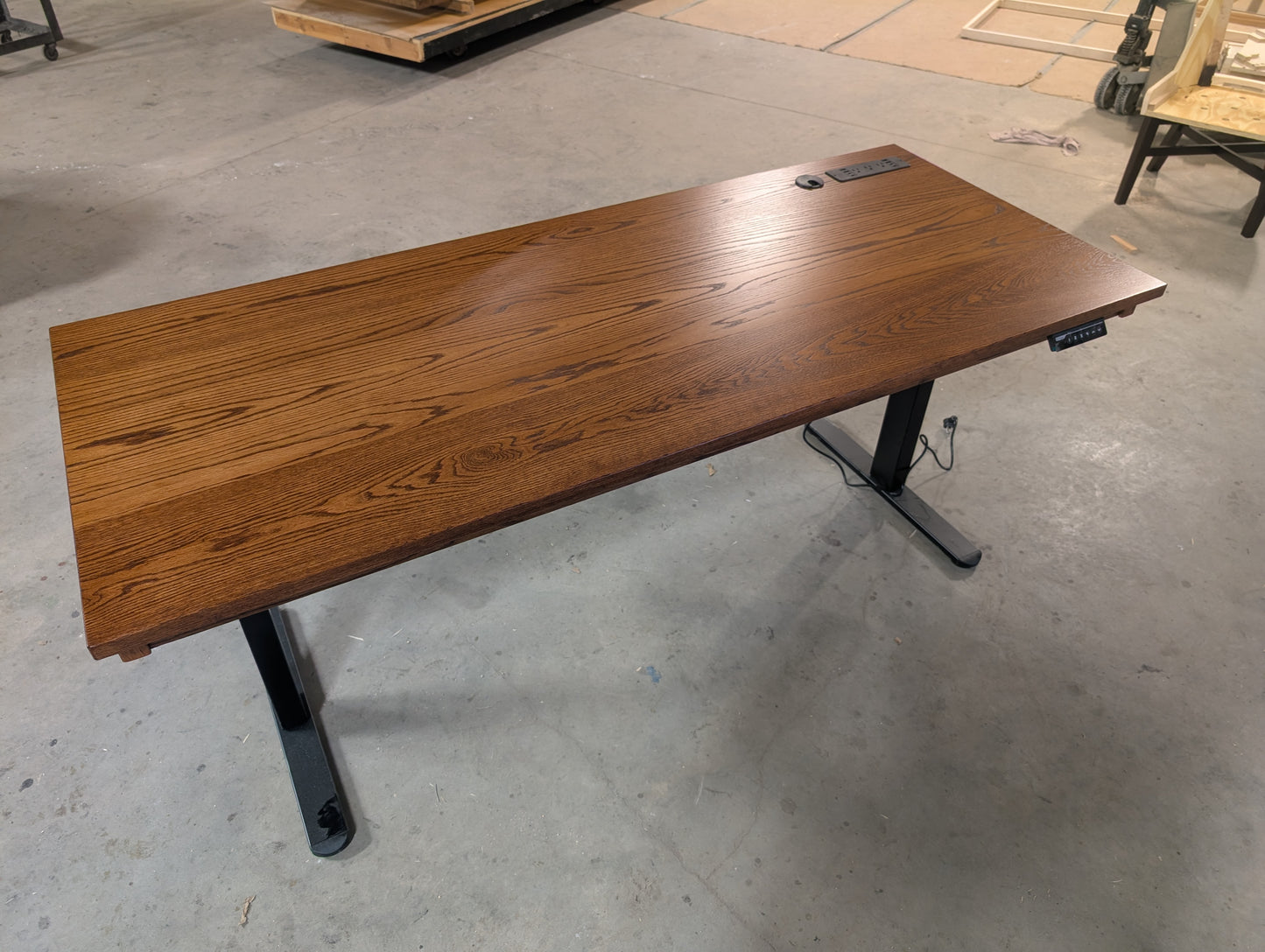 Red Oak Electric Ergonomic Desk