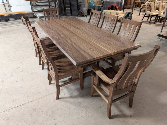 Walnut Table and Chair Set