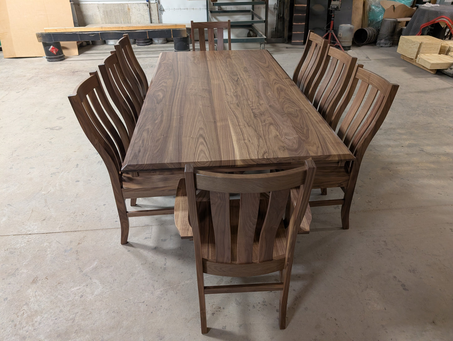 Walnut Table and Chair Set
