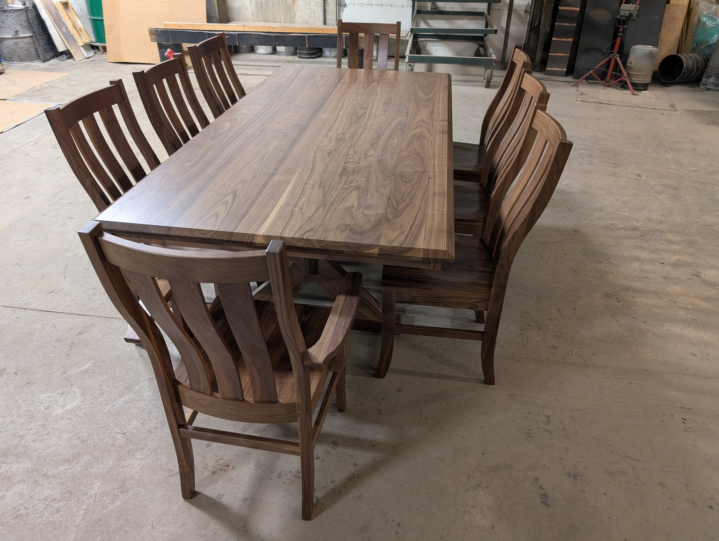 Walnut Table and Chair Set