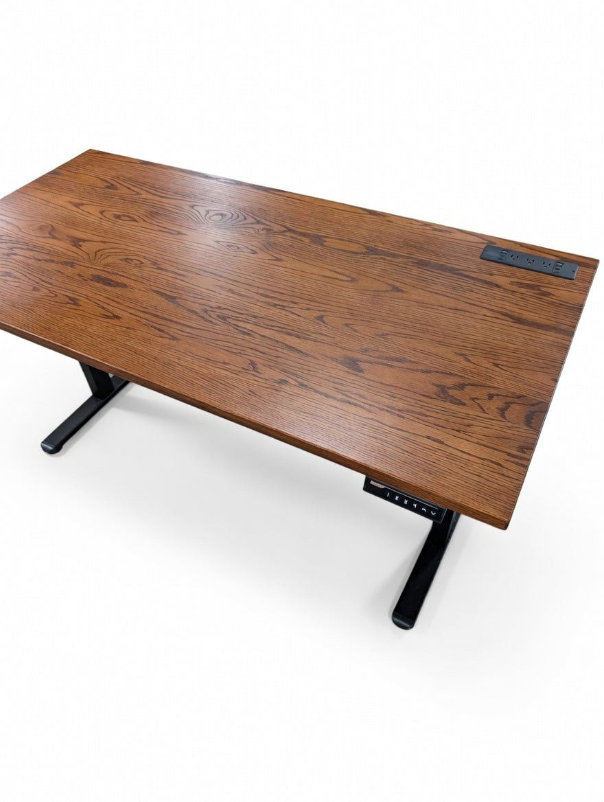 Red Oak Electric Ergonomic Desk