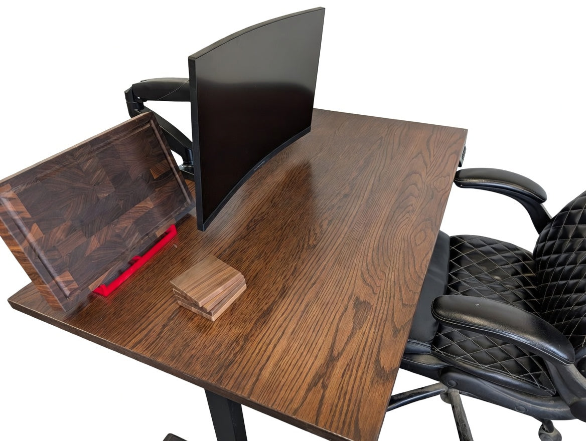 Red Oak Electric Ergonomic Desk