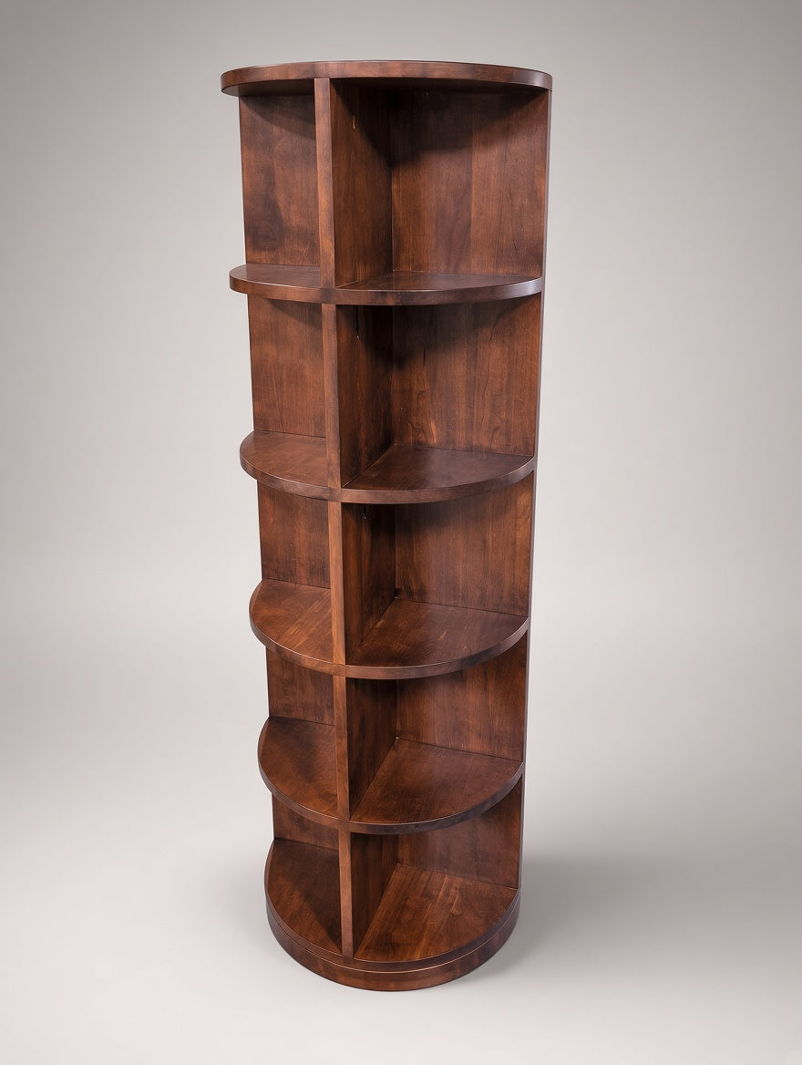 Handcrafted 5-Tier Rotating Bookshelf