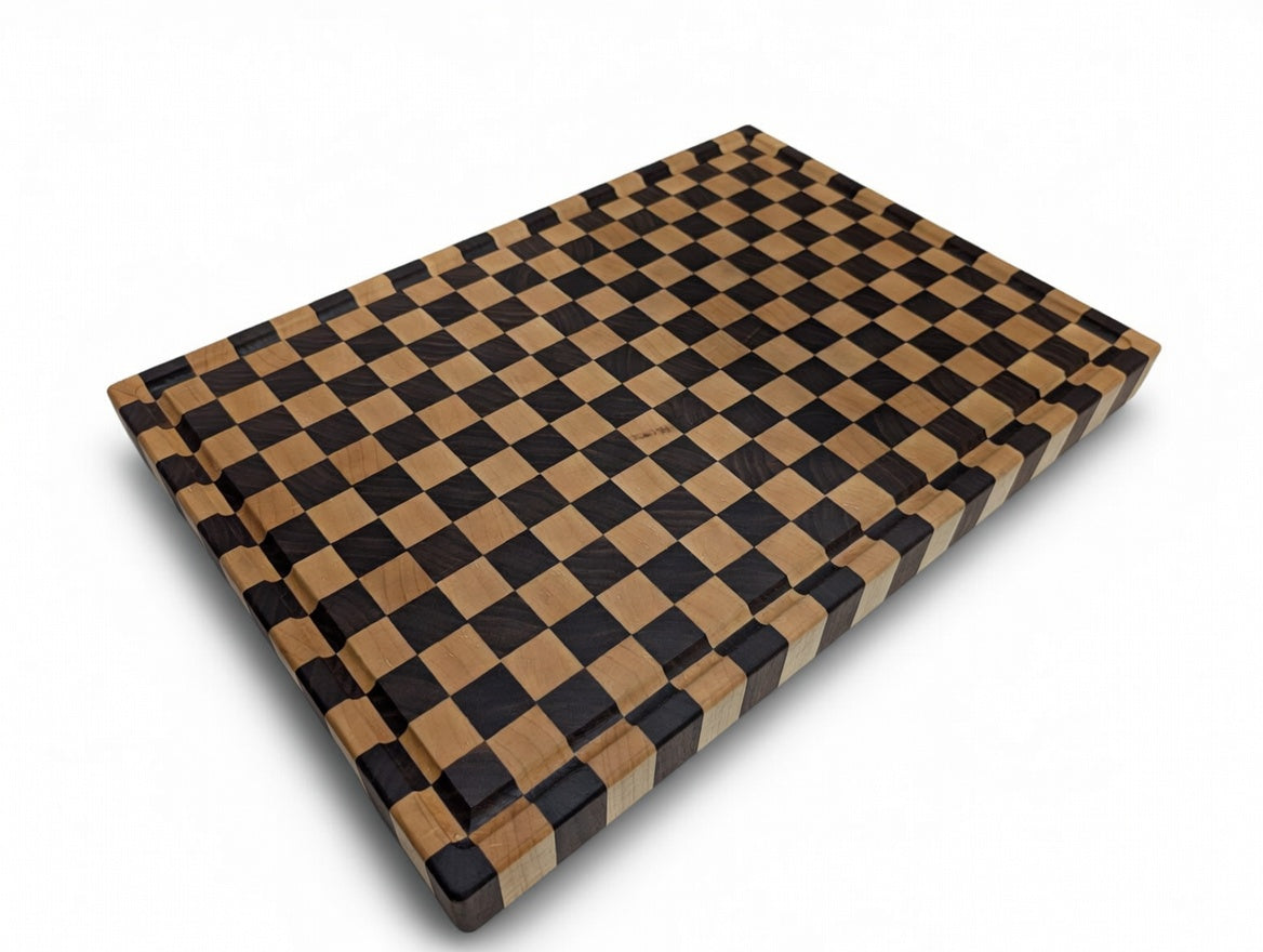 Walnut and Maple Checkerboard End Grain Cutting Board