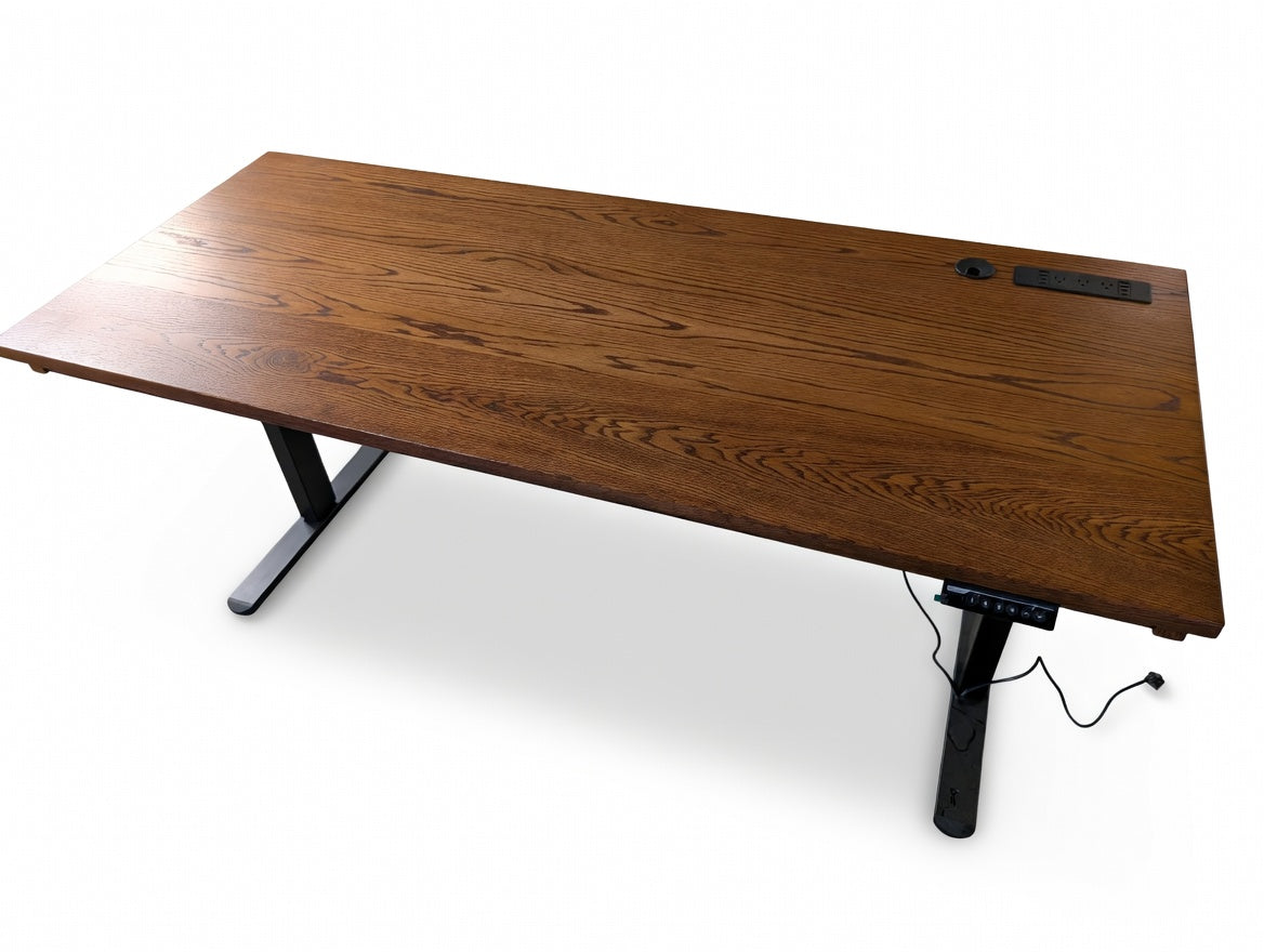 Red Oak Electric Ergonomic Desk